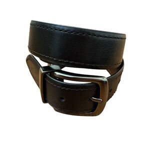 Columbia Black Brown Leather Reversible Belt Size 34